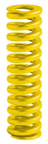 Raymond 206518000 Silicon crom pe SV 9254 ISO Die Spring, 25 mm găuri, potrivire de 12,5 mm, lungime liberă de 115 mm, 86 mm înălțime solidă, 85,7 N/mm rată de arc, galben
