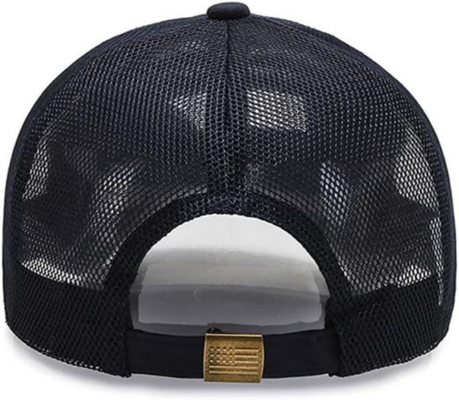ZUAUOOT Trucker Hat metal reglabil American Flag Buckle Baseball Cap Mesh Hat pentru sporturi în aer liber pălării pentru bărbați