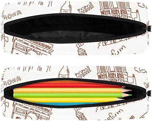 Carcasă de creion Guerotkr, pungă de creion, carcasă pentru stilou, pungă de stilou, pungă de creion mic, model de construcție