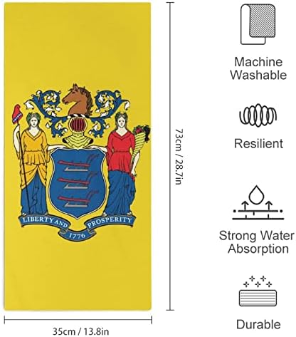 New Jersey State Flag Microfibru Prosoape de mână Super Absorbent Prosop de spălare uscată rapid