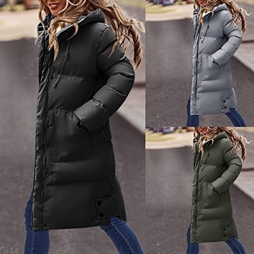 Jacheta ușoară Iqka pentru femei impermeabile iarnă cu glugă groasă cu glugă de iarnă Faux Fleece Cirative în jos