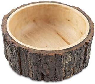 Bol de potpourri din lemn de gocret cu scoarță de copac, mic, 6 diametru x 3 înălțime, bol decorativ din lemn