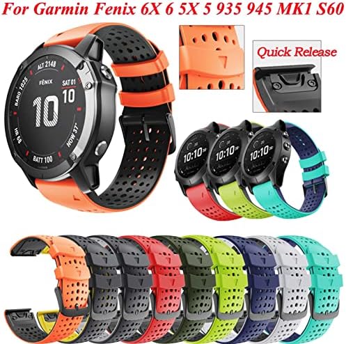 FORFC 26 curele de bandă de ceas de 22 mm pentru Garmin Fenix 6 6x Pro 5 5x 3 3 ore 935 945 ceas silicon Correa Smart Watch