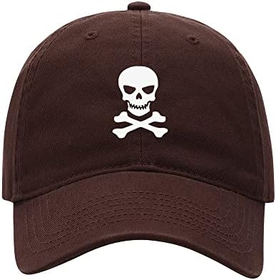 L8502-lxyb Caps de baseball pentru bărbați Craniu și transversale imprimate bumbac spălat tată pălărie de baseball