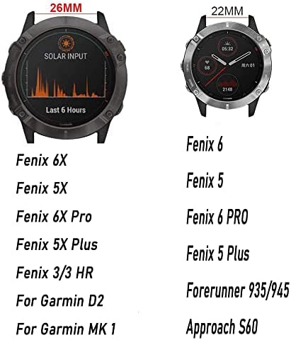 Bandă de ceas SAWIDEE pentru Garmin Fenix 6 6x Pro 5 5X Plus bandă de 3 ore pentru abordare S62 S60 ceas de 3 ore Curea de