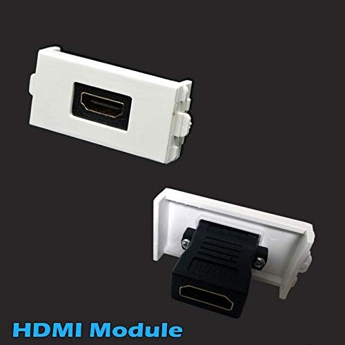 Placă de perete cu HDMI + XLR Microfon Keystone Modular Multimedia Audio Video Conectori Jack Prives Alb Decorative Fațete