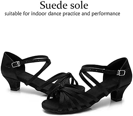 Pantofi de dans latin din satin dkzsyim pentru femei din satin latin de sală profesionist să practică pantofi de dans performanță,
