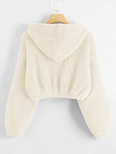 Glugă fuzzy a fetei pentru copii calde de 1/4 Zip Fleece Pullover SHERPA Pulturi de iarnă Blaturi de iarnă