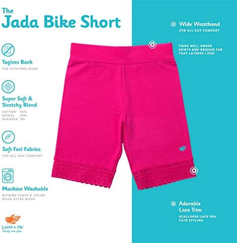 Pantaloni scurți pentru biciclete Lucky &Me Girls, amestec Modal din bumbac Super moale cu ornamente din dantelă, pachet Jada