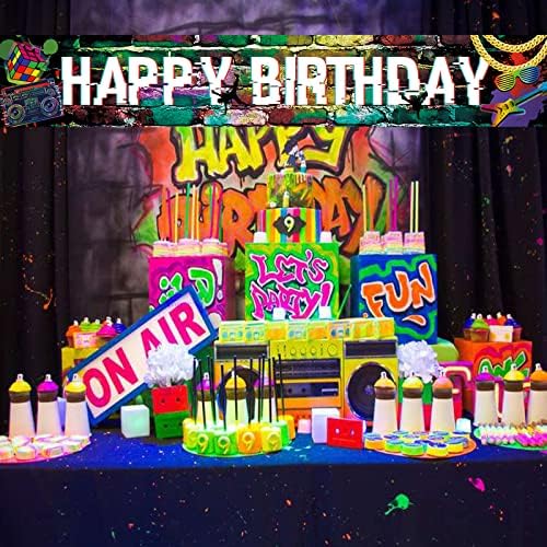 Mefeng 80 's 90' s ziua de nastere Hip Hop Tema Happy Birthday fundal Radio Moda decoratiuni colorate ziua de nastere -9.8x1.6