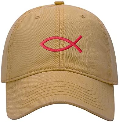 L8502-lxyb capac de baseball bărbați isus pește ichthys brodat bumbac spălat tată pălărie de baseball