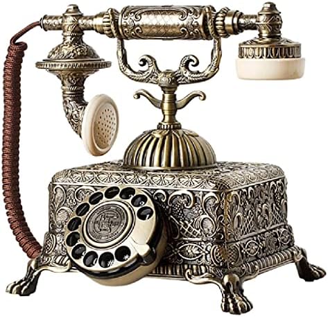 Lhllhl Metal Vintage Antique Telefon de modă veche, telefon fix cu cadran rotativ pentru decorarea biroului la domiciliu