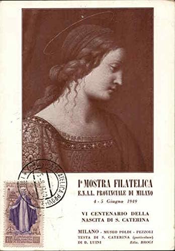 VI Centenario della Nascita di S. Caterina Milano, Italia Carte poștală originală vintage