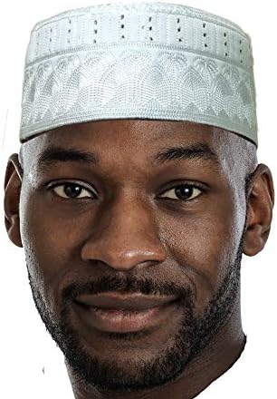 Pălărie albă a lui Dupsie Kofia African Brodated Kufi Cap