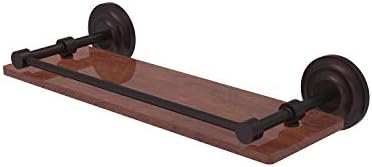 Allied Brass QN-1-16-Gal-Irw Que Collection 16 inch Solid IPE Ironwood Gallery Raft din lemn, bronz antic