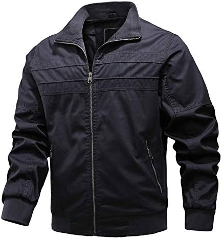 Jacheta bombardieră adssdq pentru bărbați, tăieturi de iarnă cu haina modernă pentru bărbați cu bicicleta cu mânecă completă