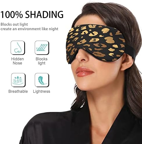 Masca de somn abstractă leopard pentru bărbați bărbați moi și confortabili mască de ochi Blocarea orbului Reglabil de noapte