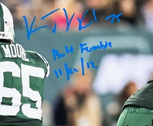 Vince Wilfork Patriots semnat Jets Fumble Inscris 16x20 Patriots Alumni - Fotografii NFL autografate