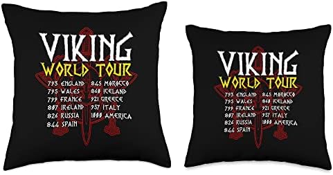 Vizitați magazinul Viking World Touring Apparel Viking World Touring Turing Rock Rock Concert Style Throw Pillow, 16x16, multicolor